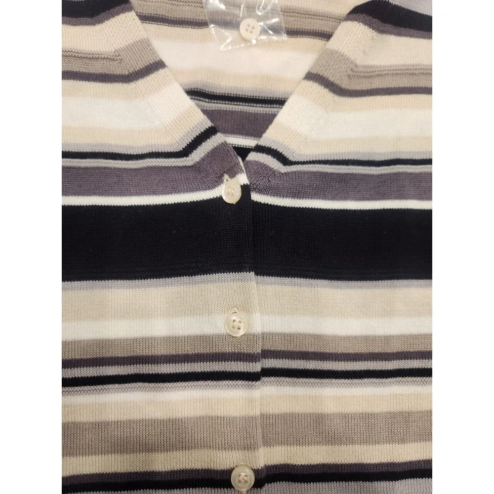 Isaac Mizrahi Cream Tan Nuetral Button Fron Cardigan Sweater Size Medium NWOT